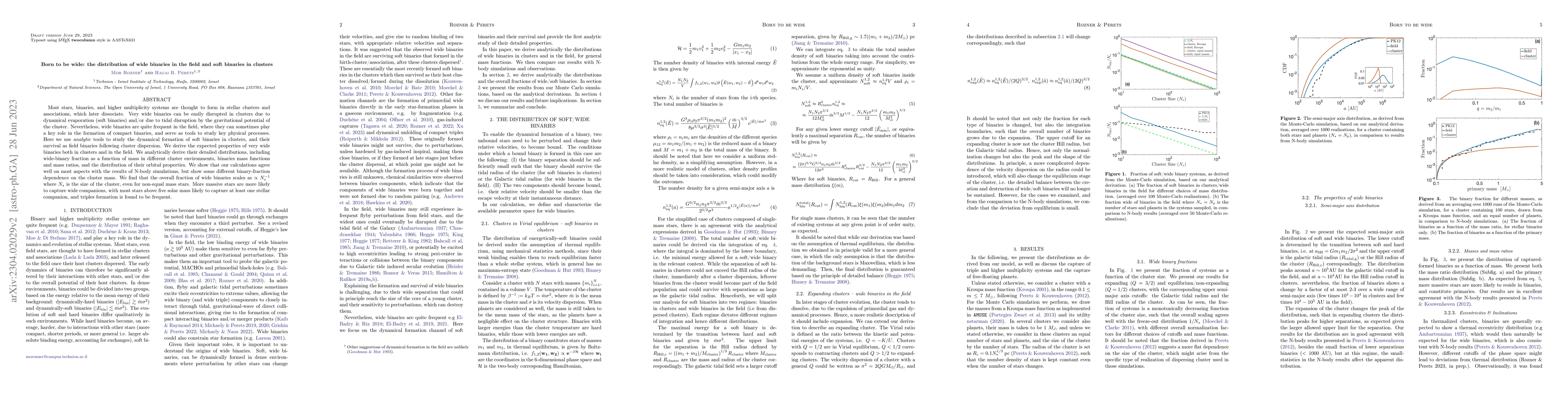 Thumbnail for Born to be wide: the distribution of wide binaries in the field and soft
  binaries in clusters