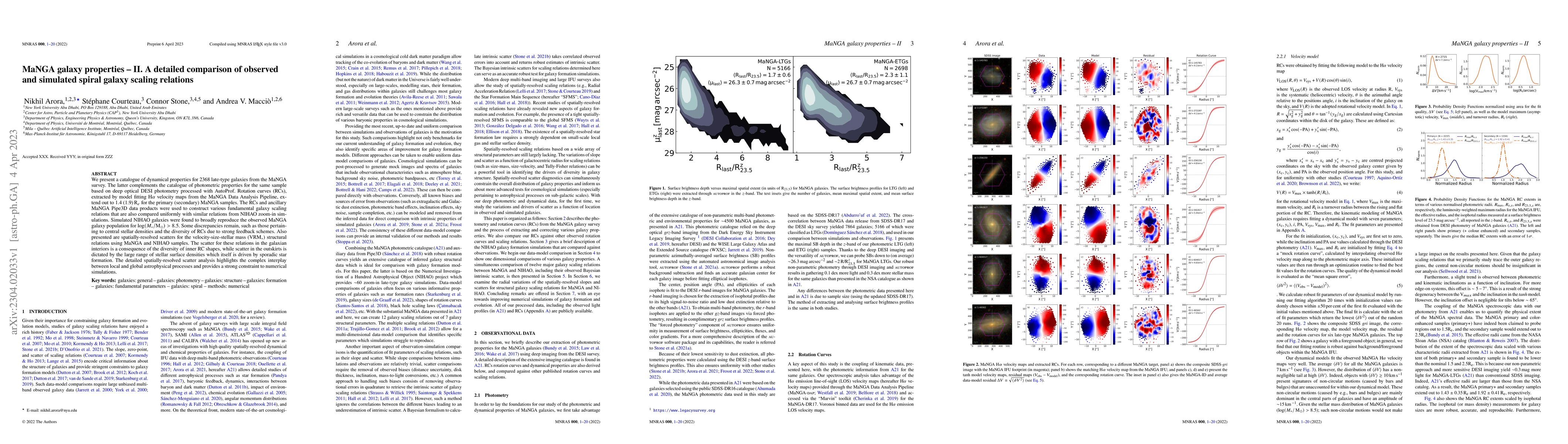 Thumbnail for MaNGA galaxy properties -- II. A detailed comparison of observed and
  simulated spiral galaxy scaling relations