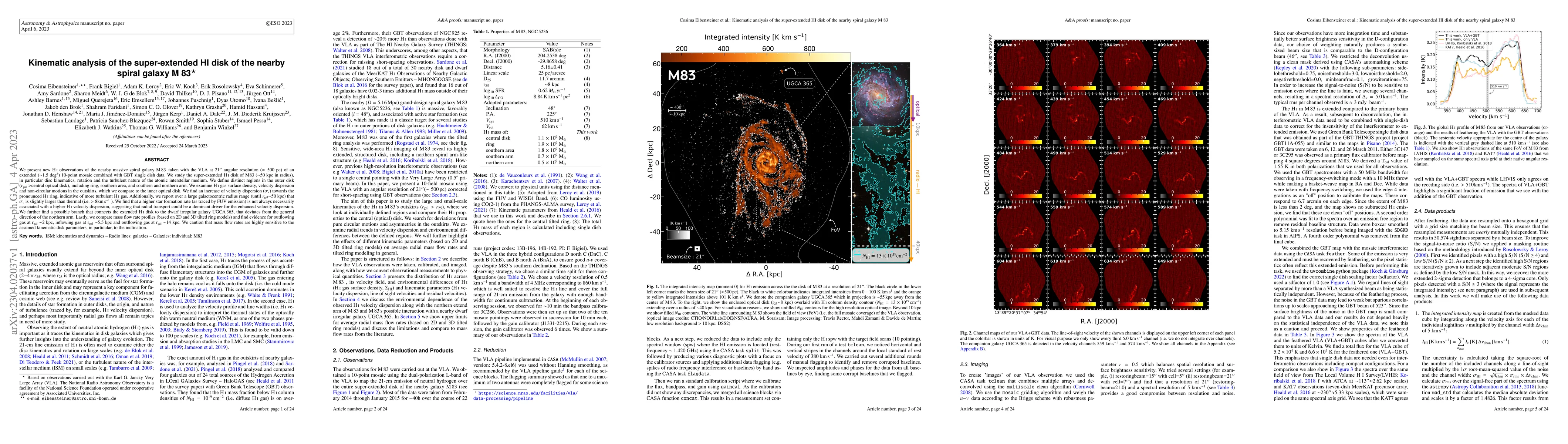 Thumbnail for Kinematic analysis of the super-extended HI disk of the nearby spiral
  galaxy M83