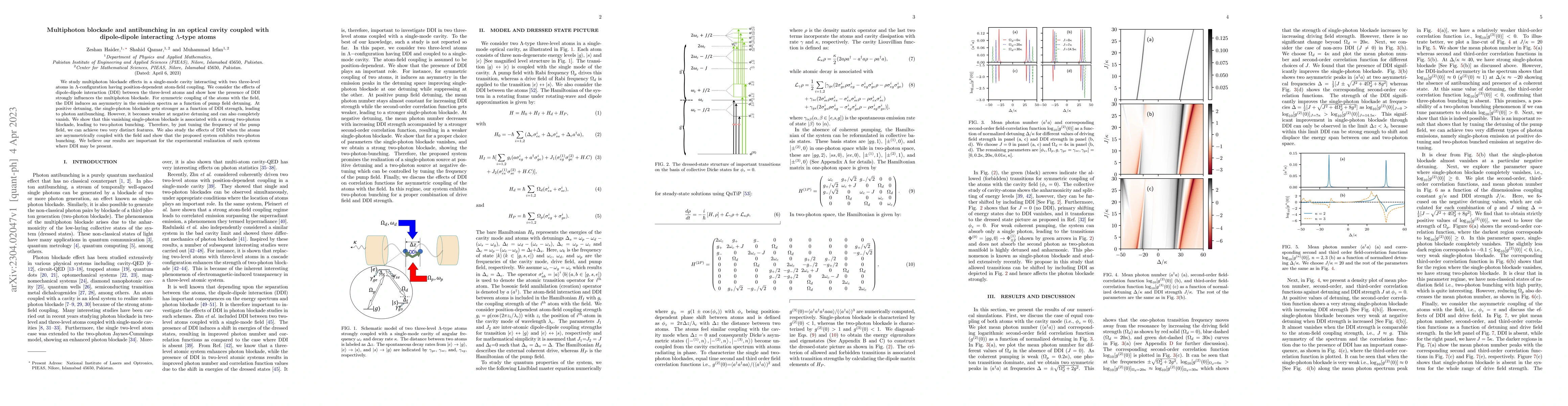 Thumbnail for Multiphoton blockade and antibunching in an optical cavity coupled with
  dipole-dipole interacting $\Lambda$-type atoms