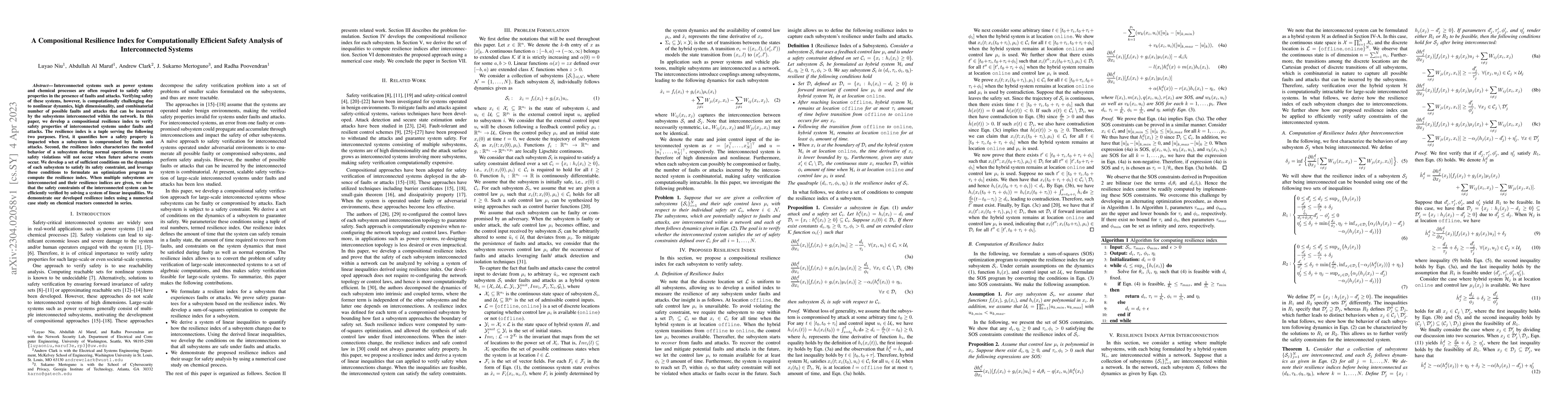 Thumbnail for A Compositional Resilience Index for Computationally Efficient Safety
  Analysis of Interconnected Systems