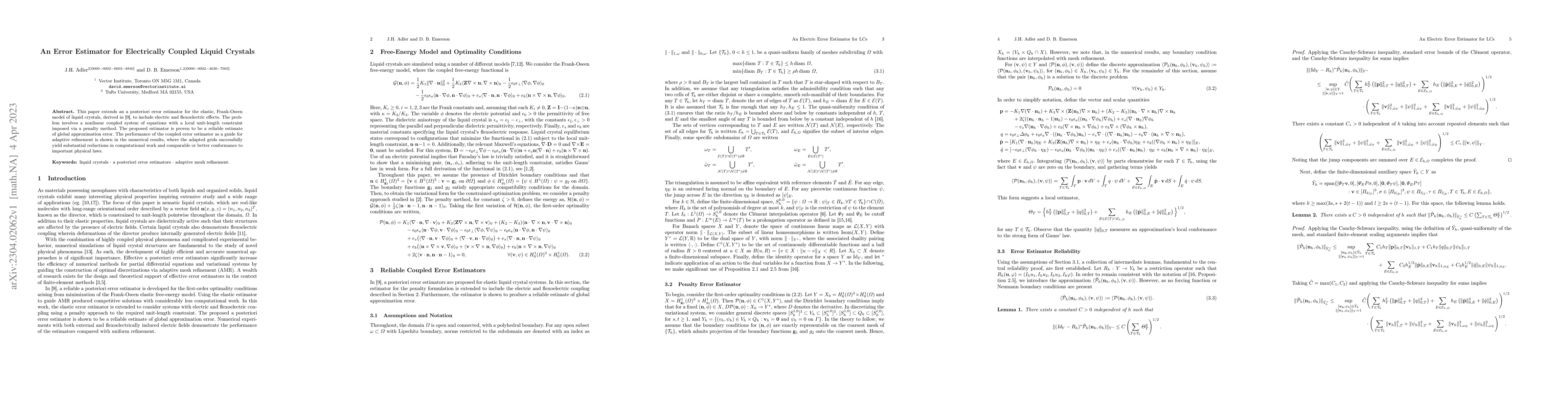 Thumbnail for An Error Estimator for Electrically Coupled Liquid Crystals