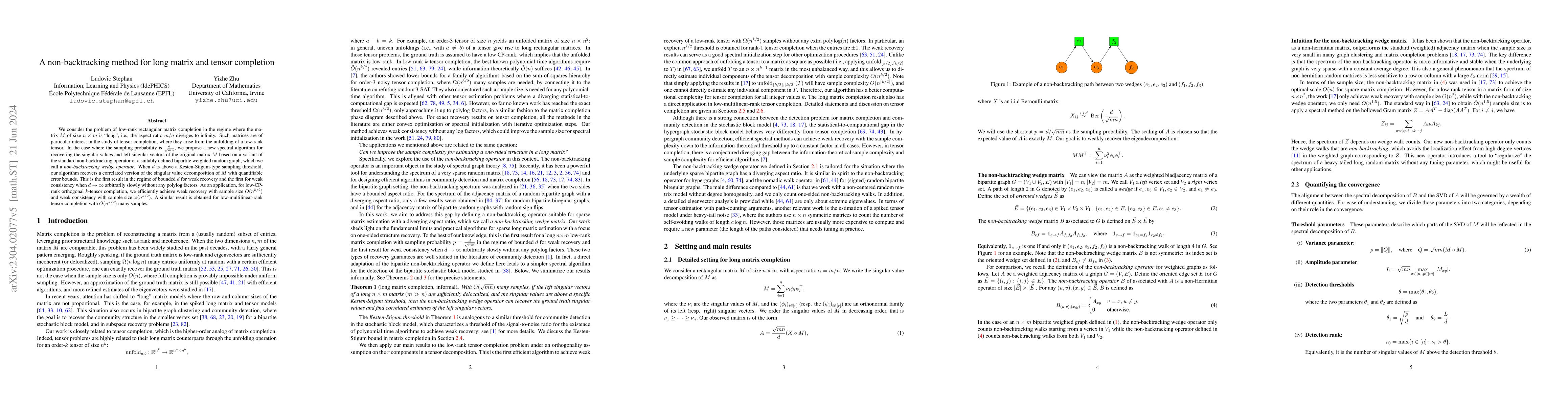 Thumbnail for A non-backtracking method for long matrix and tensor completion