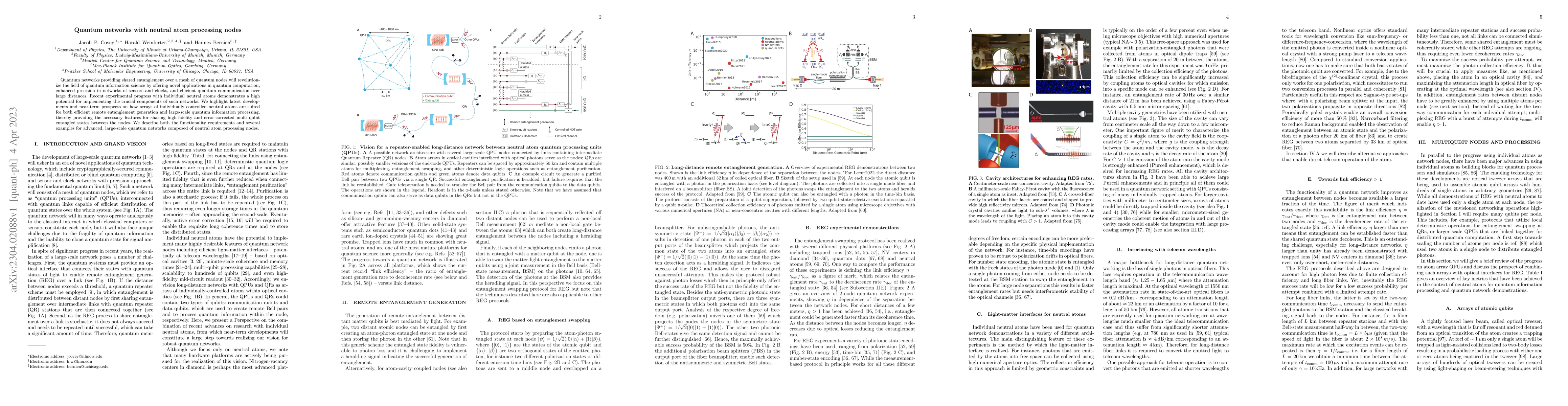 Thumbnail for Quantum networks with neutral atom processing nodes