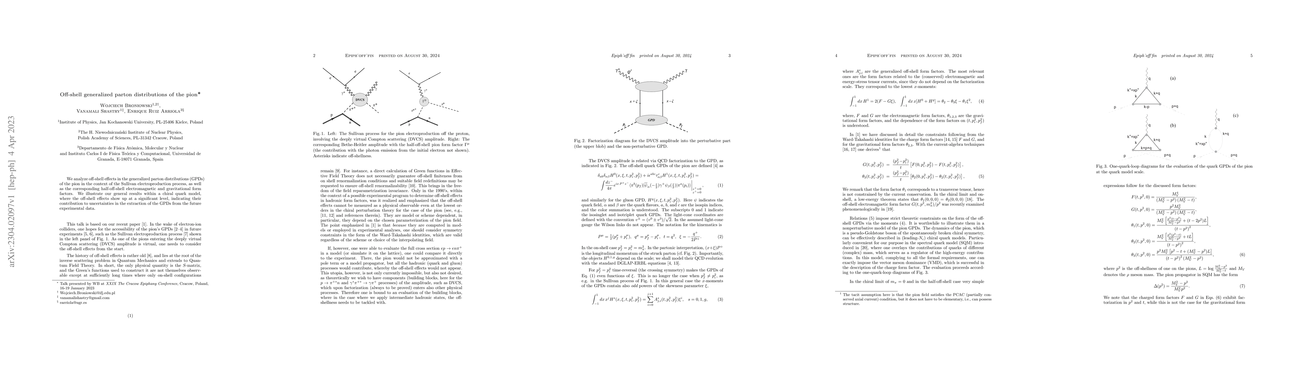 Thumbnail for Off-shell generalized parton distributions of the pion