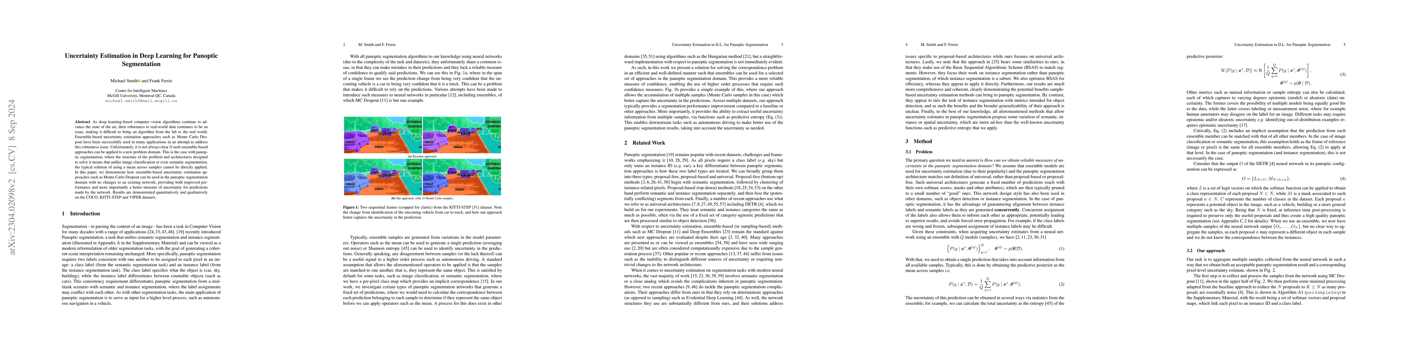 Thumbnail for Uncertainty estimation in Deep Learning for Panoptic segmentation