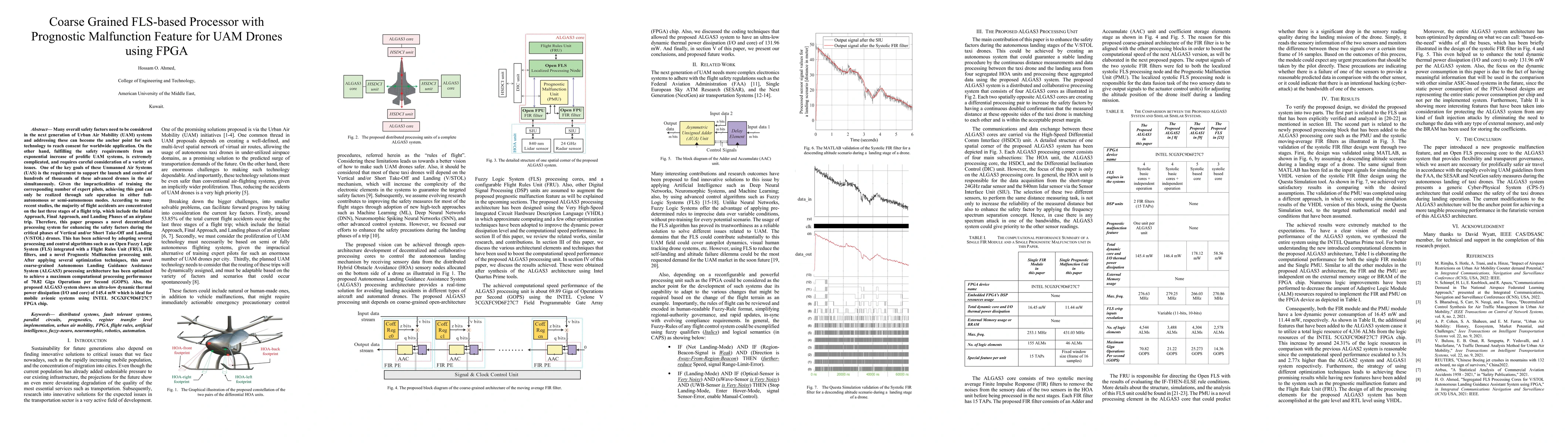 Thumbnail for Coarse Grained FLS-based Processor with Prognostic Malfunction Feature
  for UAM Drones using FPGA