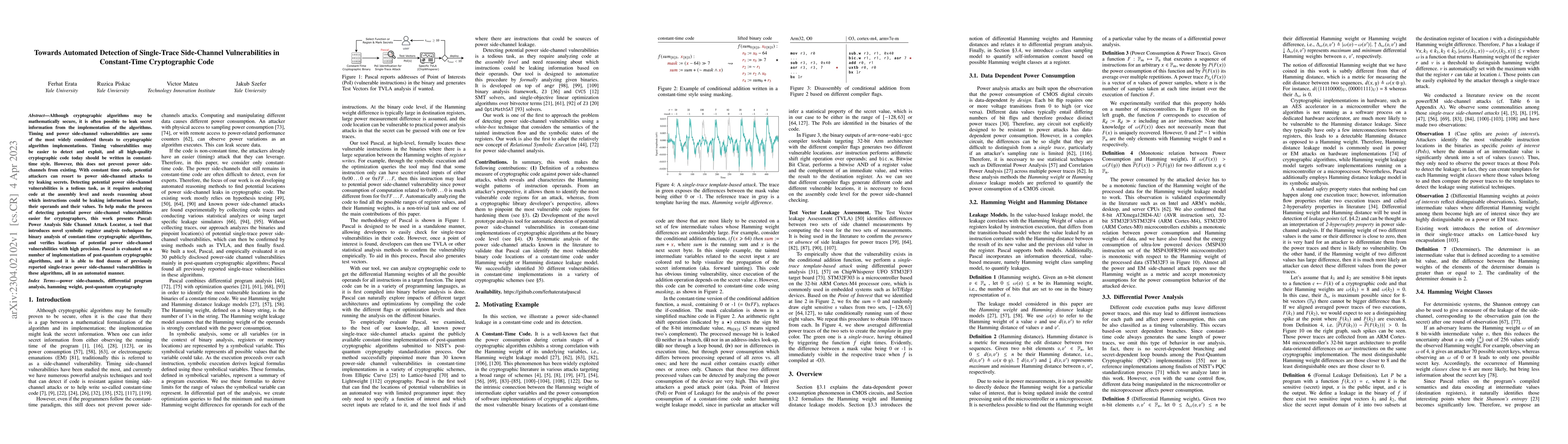Thumbnail for Towards Automated Detection of Single-Trace Side-Channel Vulnerabilities
  in Constant-Time Cryptographic Code