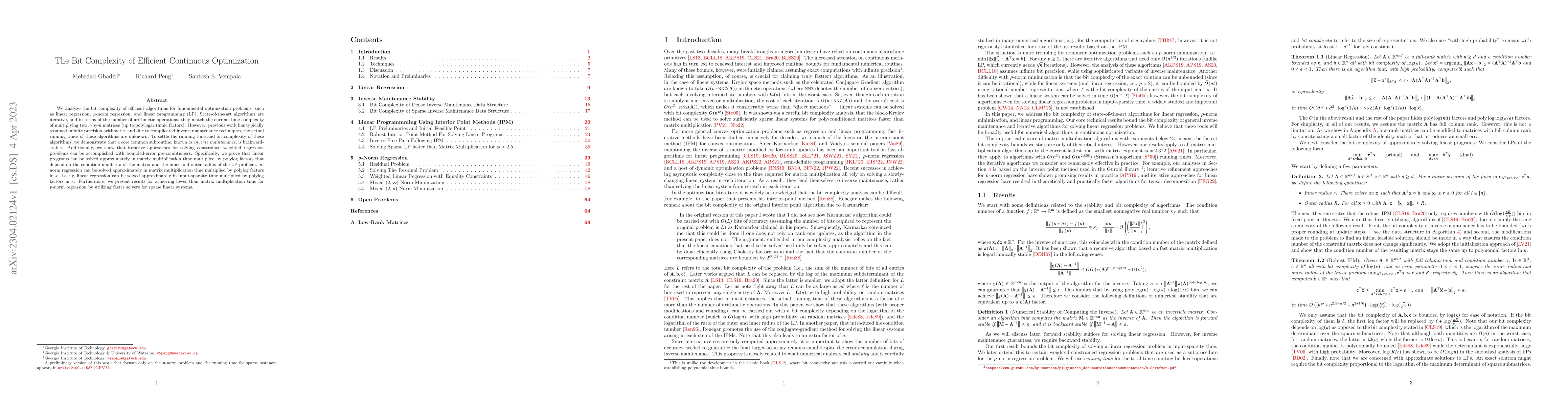 Thumbnail for The Bit Complexity of Efficient Continuous Optimization