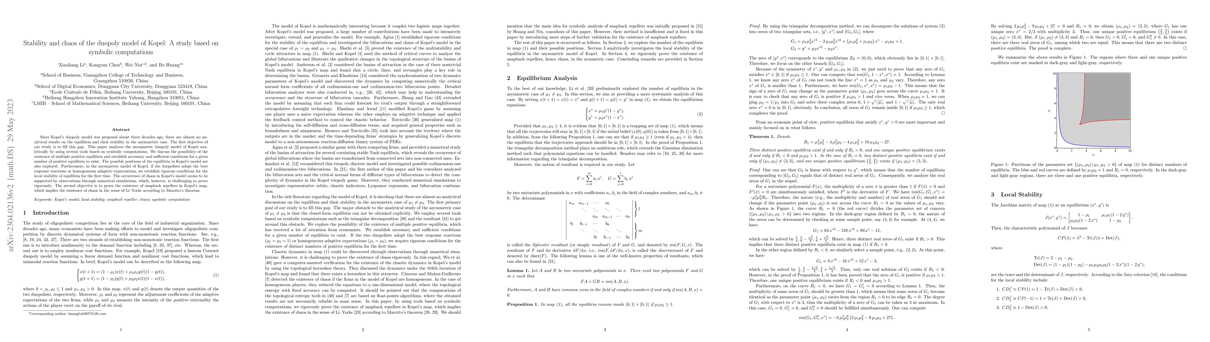 Thumbnail for Stability and chaos of the duopoly model of Kopel: A study based on
  symbolic computations
