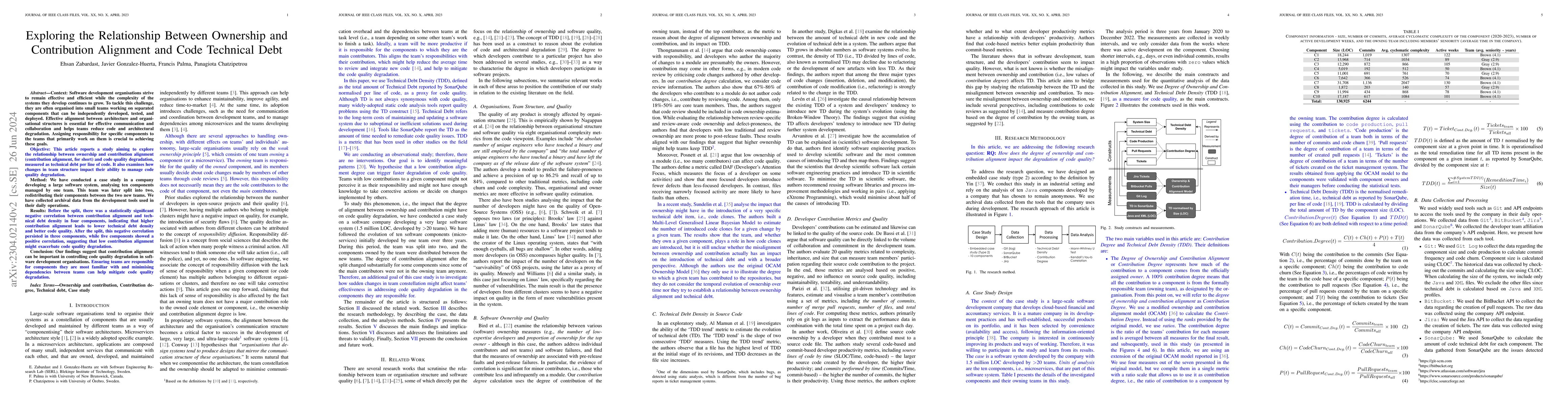 Thumbnail for Exploring the Relationship Between Ownership and Contribution Alignment
  and Code Technical Debt