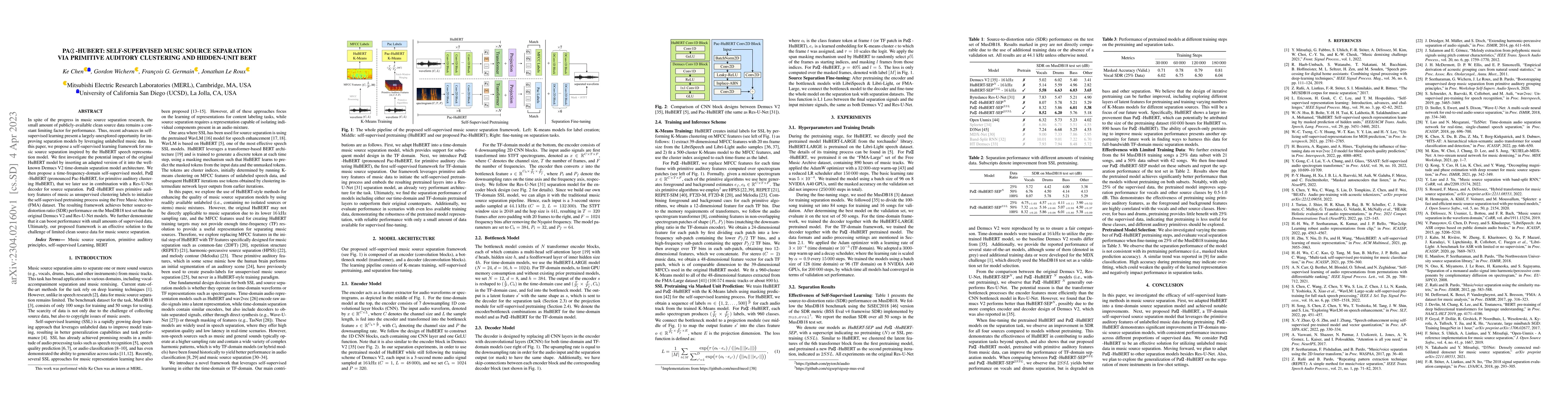 Thumbnail for Pac-HuBERT: Self-Supervised Music Source Separation via Primitive
  Auditory Clustering and Hidden-Unit BERT