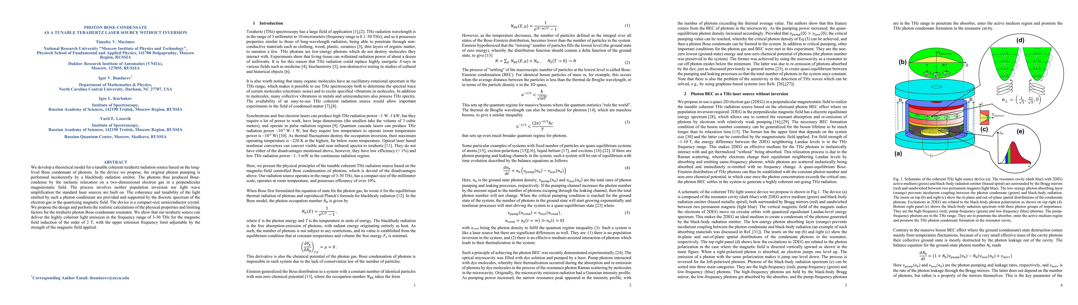 Thumbnail for Photon Bose-Condensate as a Tunable Terahertz Laser Source without
  Inversion