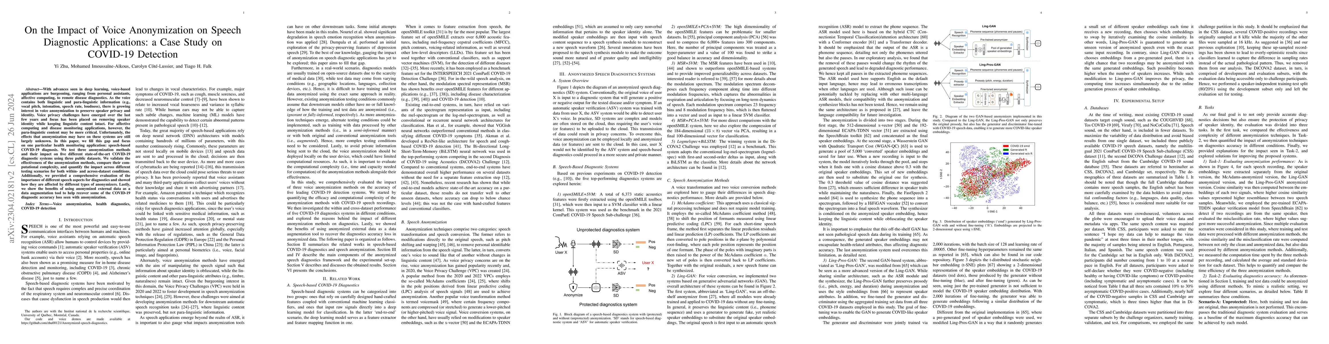 Thumbnail for On the Impact of Voice Anonymization on Speech Diagnostic Applications:
  a Case Study on COVID-19 Detection