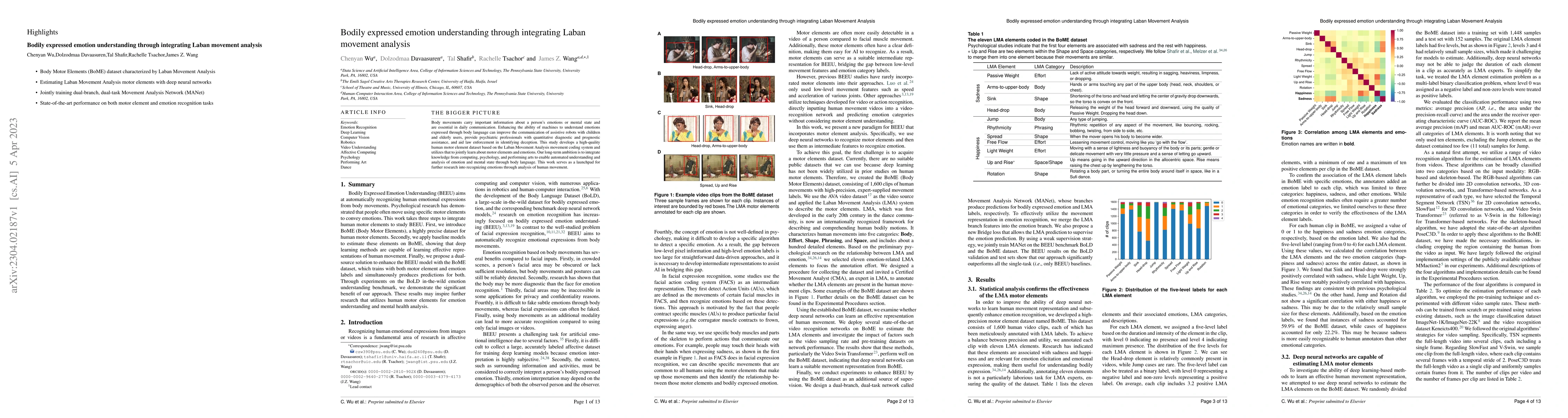 Thumbnail for Bodily expressed emotion understanding through integrating Laban
  movement analysis