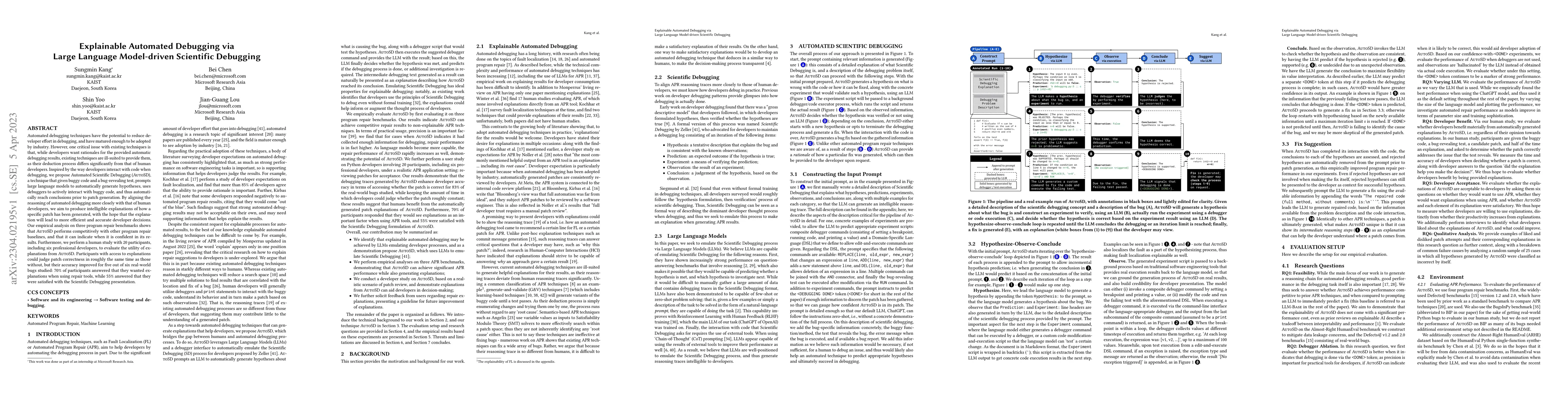 Thumbnail for Explainable Automated Debugging via Large Language Model-driven
  Scientific Debugging