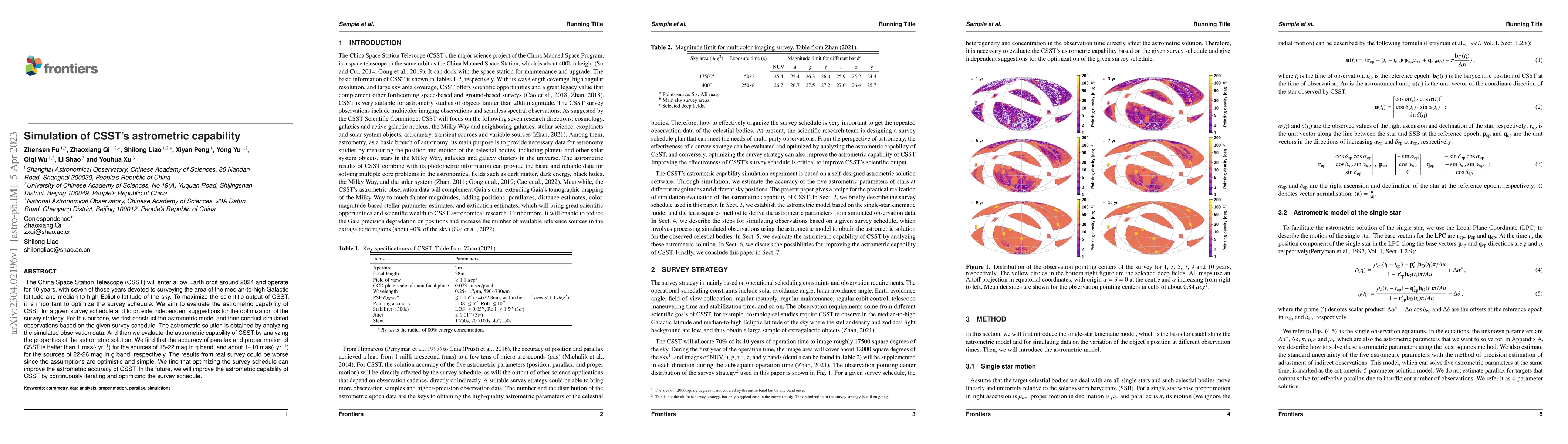 Thumbnail for Simulation of CSSTs astrometric capability