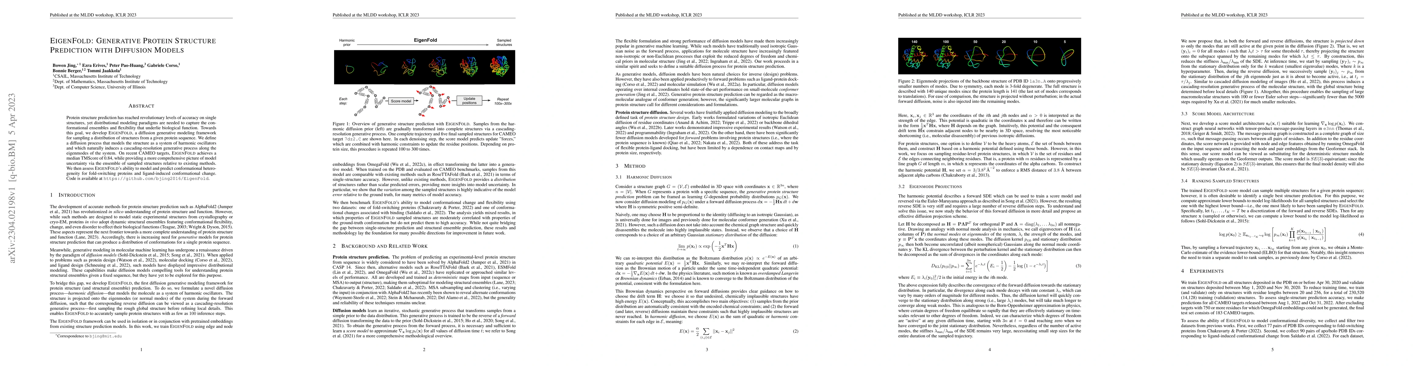 Thumbnail for EigenFold: Generative Protein Structure Prediction with Diffusion Models