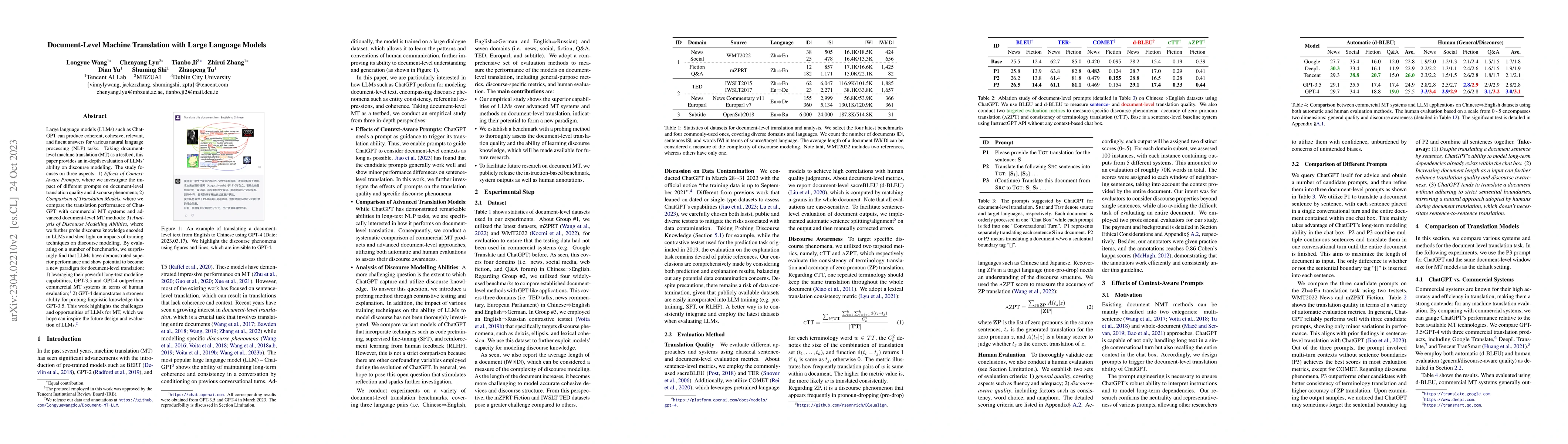 Thumbnail for Document-Level Machine Translation with Large Language Models