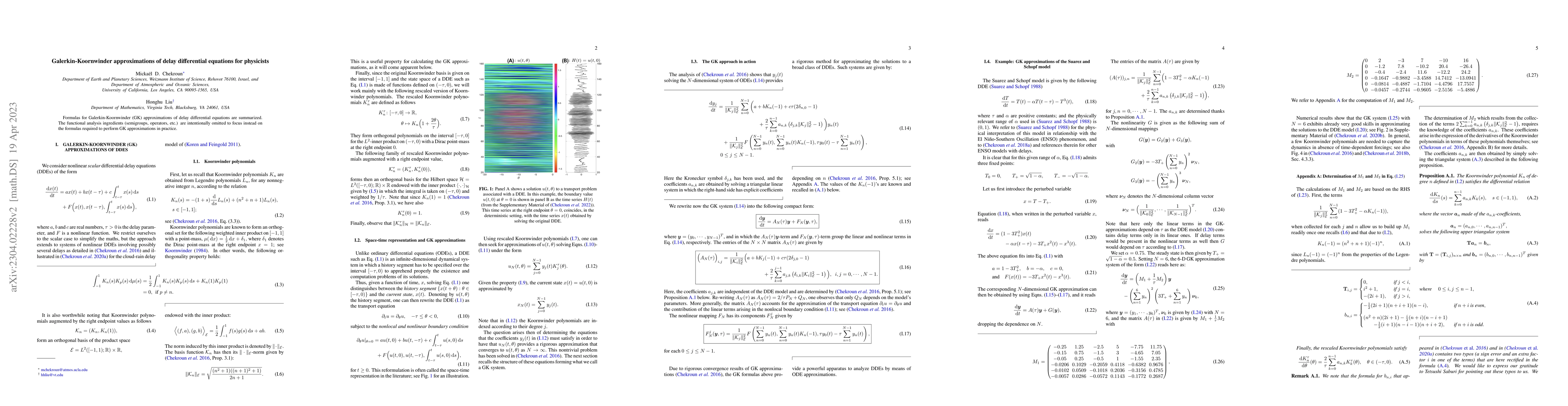 Thumbnail for Galerkin-Koornwinder approximations of delay differential equations for
  physicists