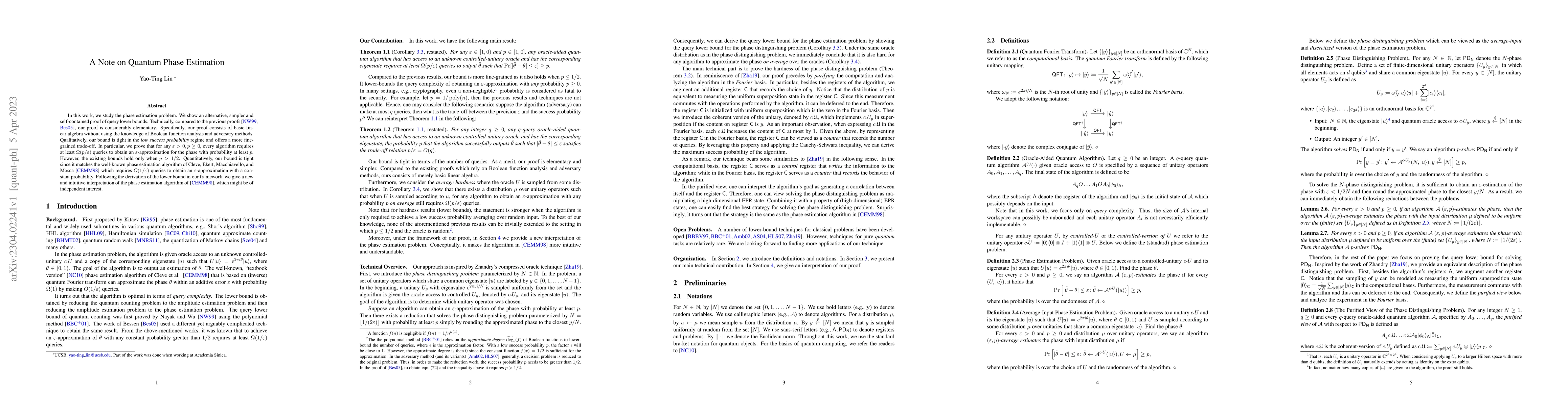 Thumbnail for A Note on Quantum Phase Estimation