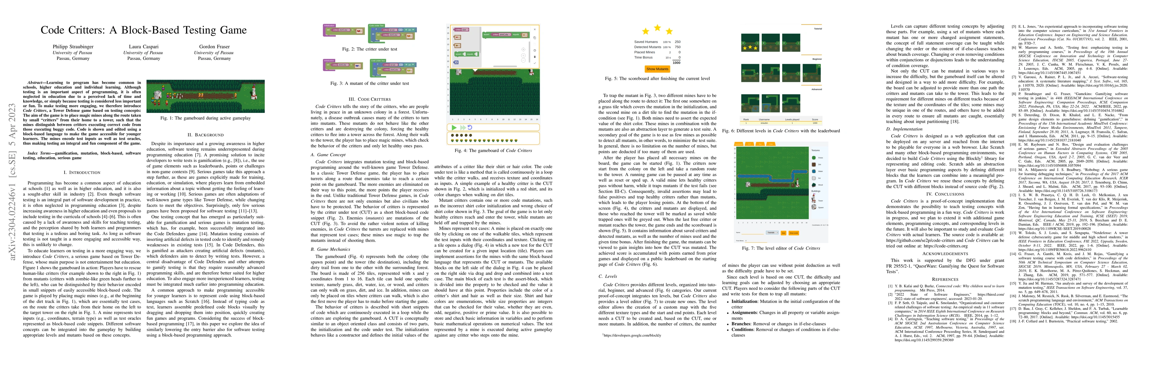 Thumbnail for Code Critters: A Block-Based Testing Game
