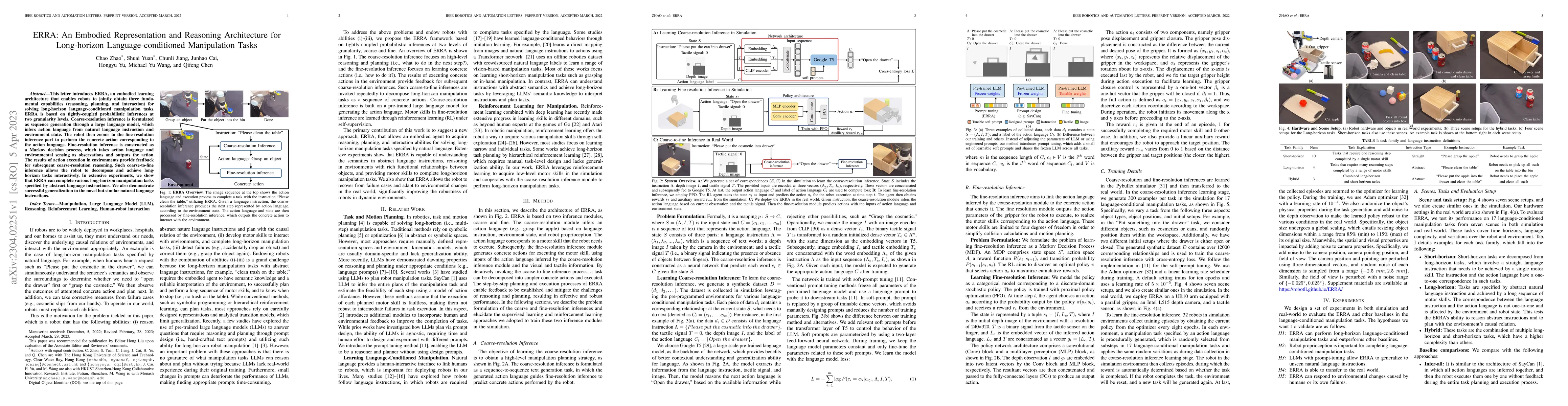 Thumbnail for ERRA: An Embodied Representation and Reasoning Architecture for
  Long-horizon Language-conditioned Manipulation Tasks