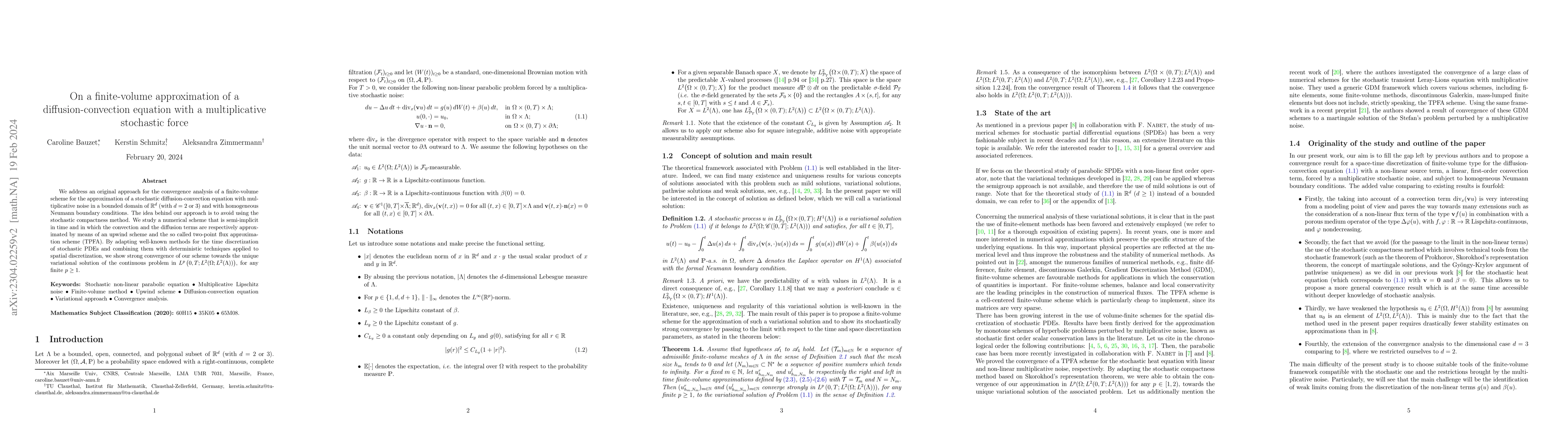 Thumbnail for On a finite-volume approximation of a diffusion-convection equation with
  a multiplicative stochastic force