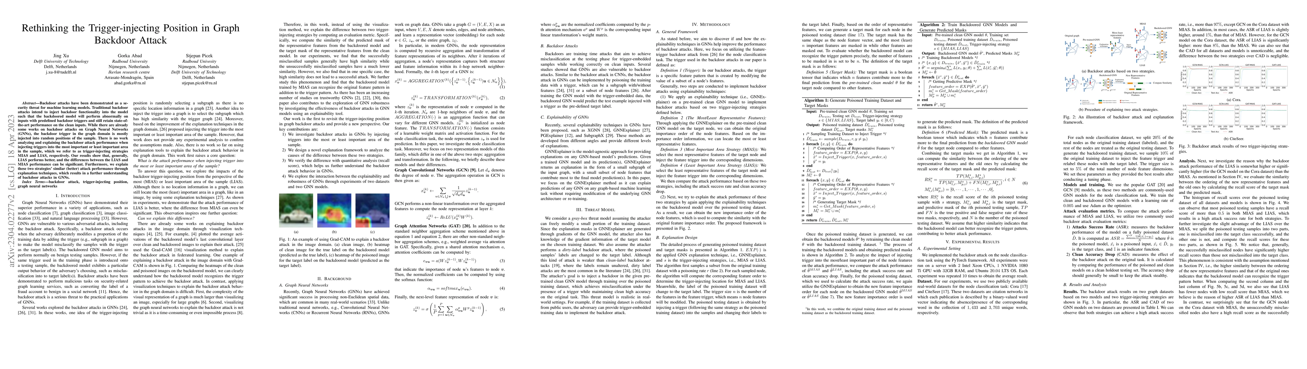 Thumbnail for Rethinking the Trigger-injecting Position in Graph Backdoor Attack