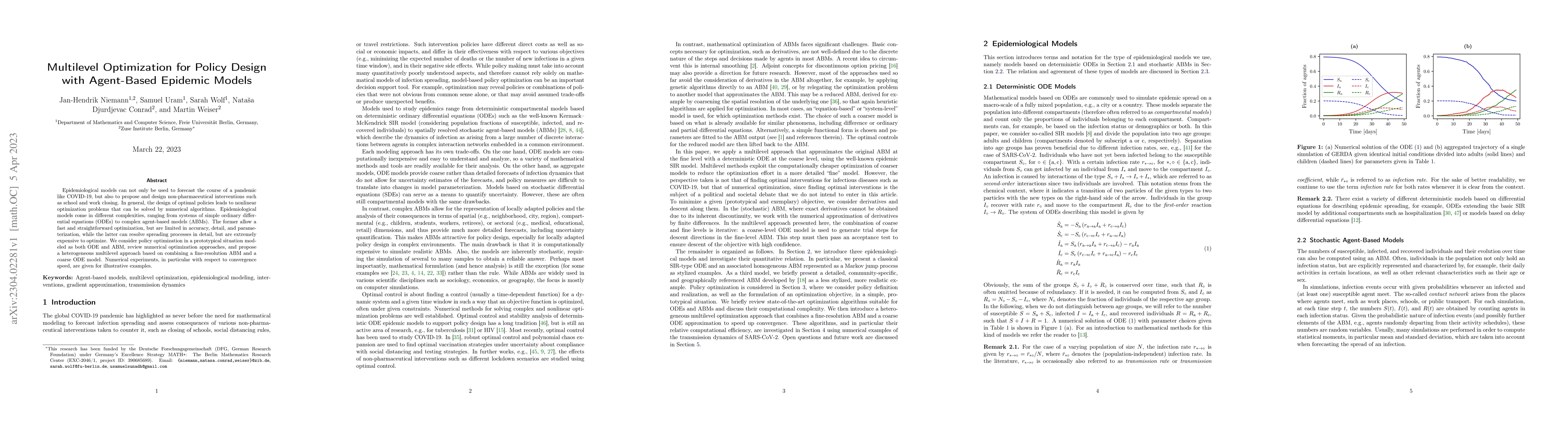 Thumbnail for Multilevel Optimization for Policy Design with Agent-Based Epidemic
  Models