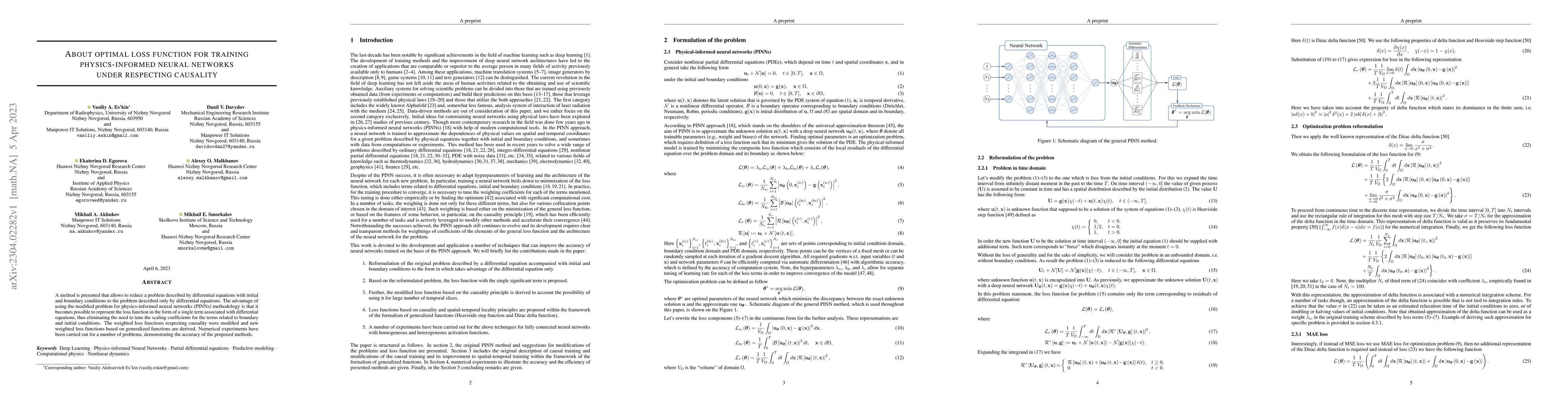 Thumbnail for About optimal loss function for training physics-informed neural
  networks under respecting causality