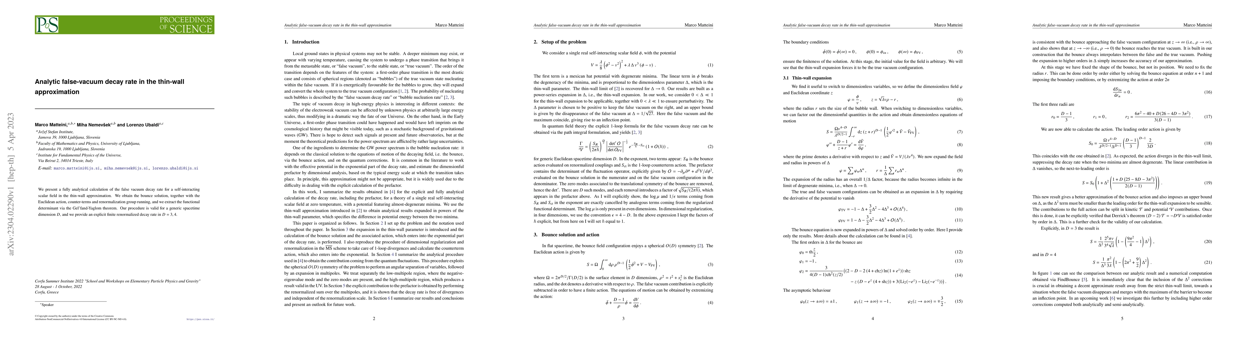 Thumbnail for Analytic false-vacuum decay rate in the thin-wall approximation