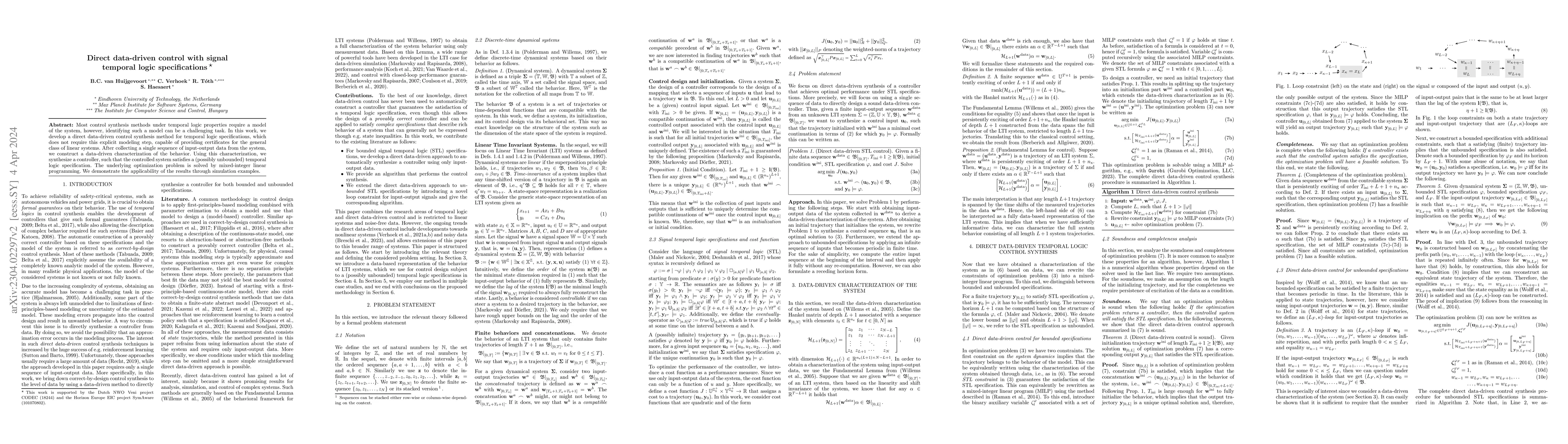 Thumbnail for Direct data-driven control with signal temporal logic specifications