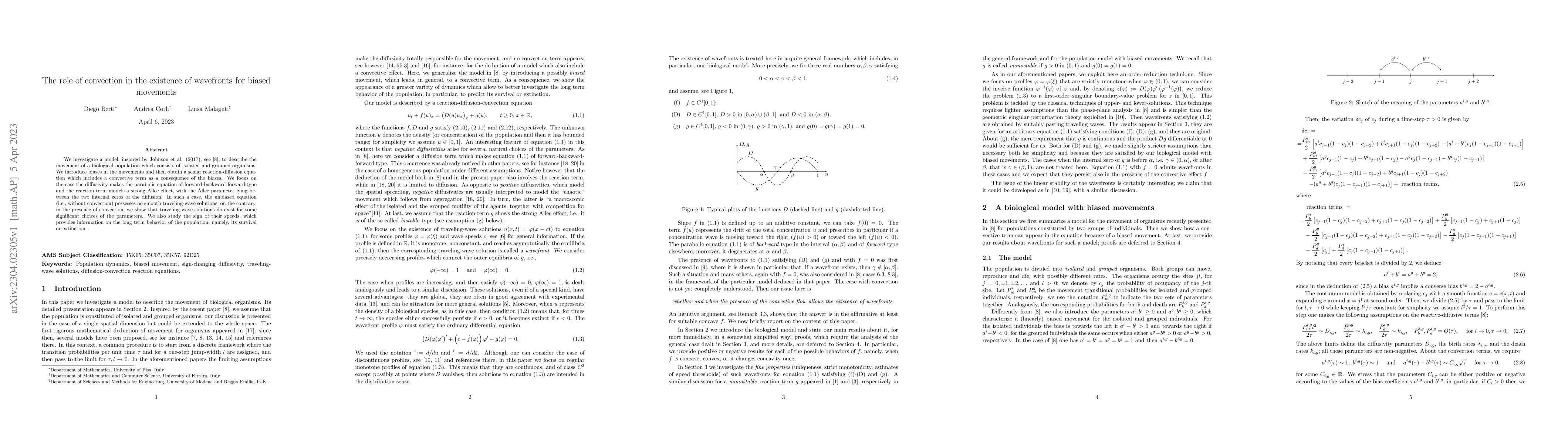 Thumbnail for The role of convection in the existence of wavefronts for biased
  movements