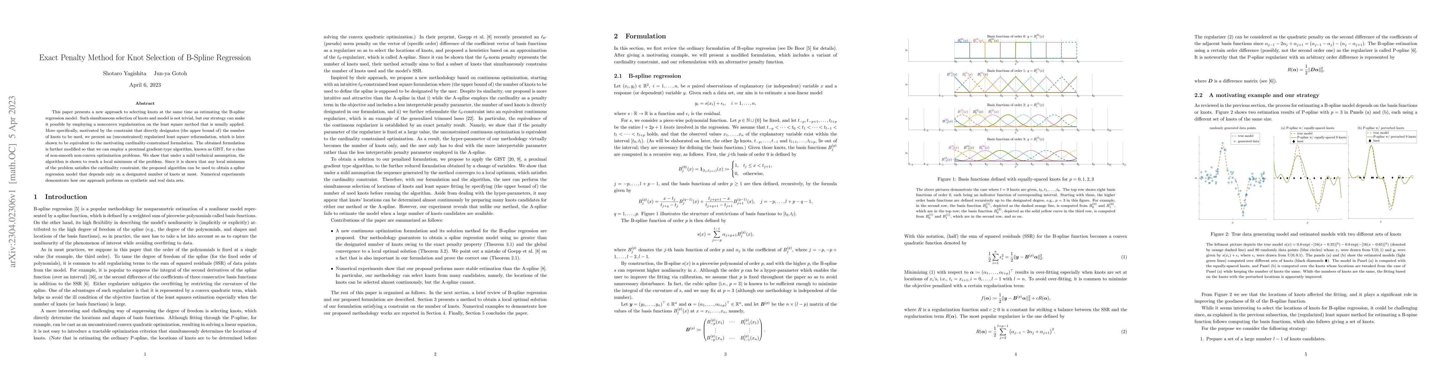 Thumbnail for Exact Penalty Method for Knot Selection of B-Spline Regression