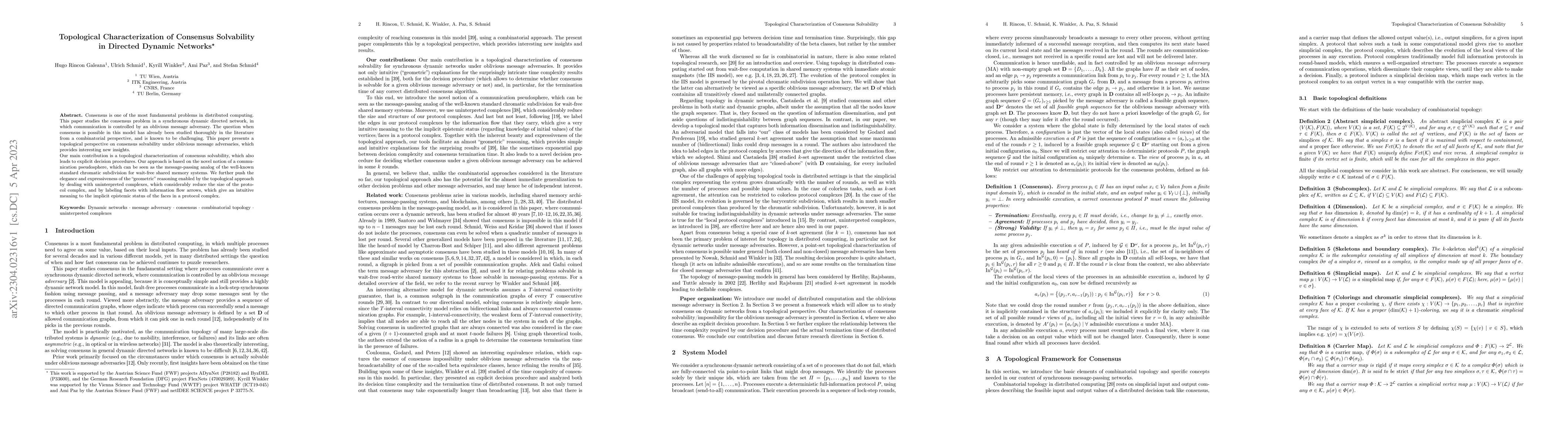 Thumbnail for Topological Characterization of Consensus Solvability in Directed
  Dynamic Networks