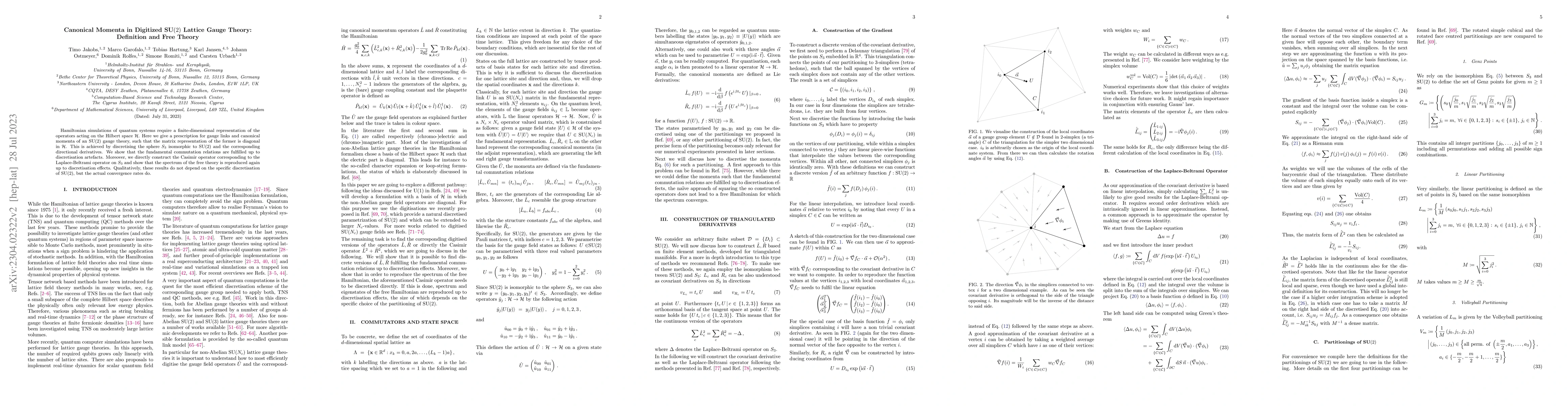 Thumbnail for Canonical Momenta in Digitized SU(2) Lattice Gauge Theory: Definition
  and Free Theory