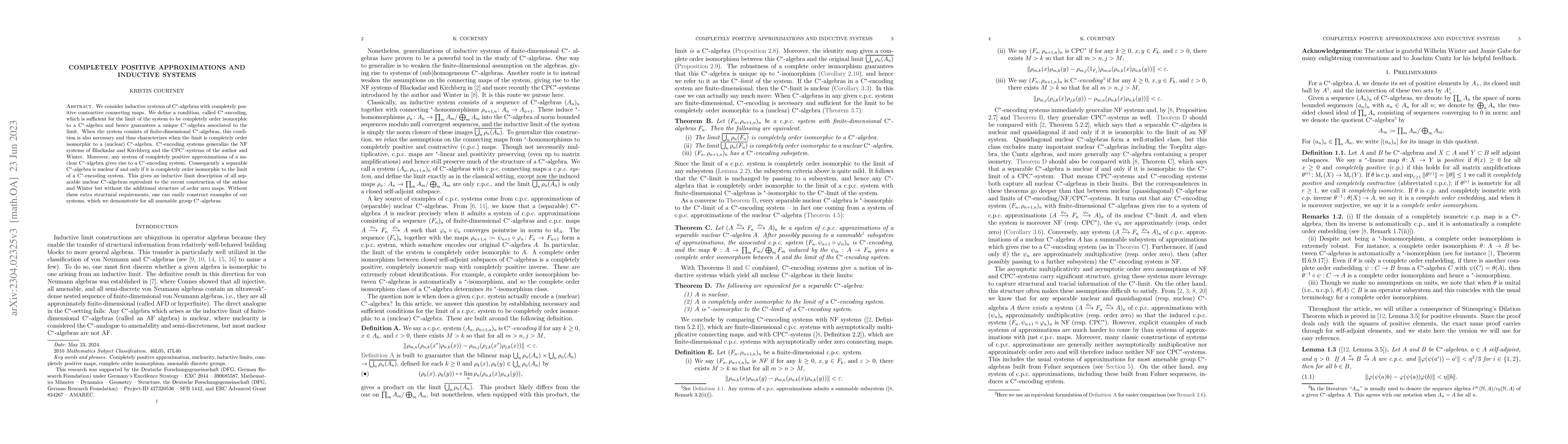 Thumbnail for Completely positive approximations and inductive systems