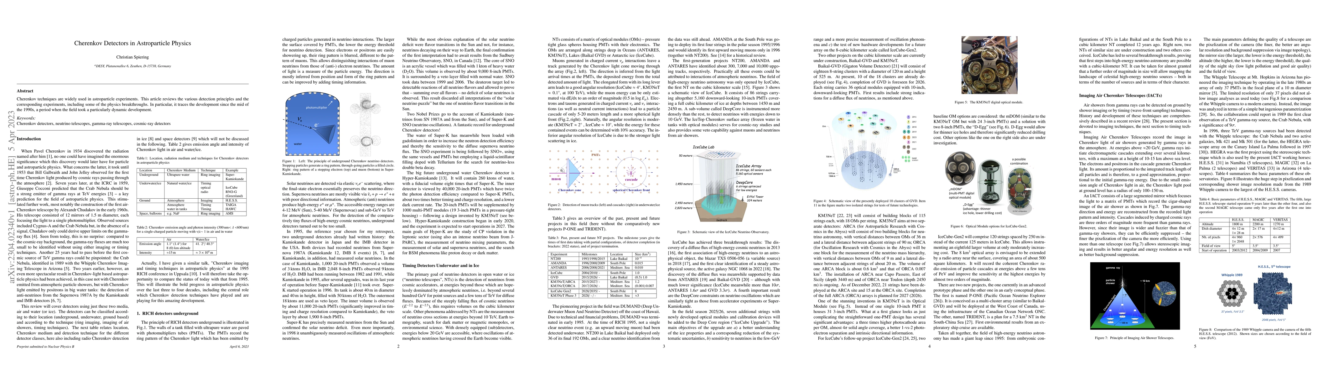 Thumbnail for Cherenkov Detectors in Astroparticle Physics