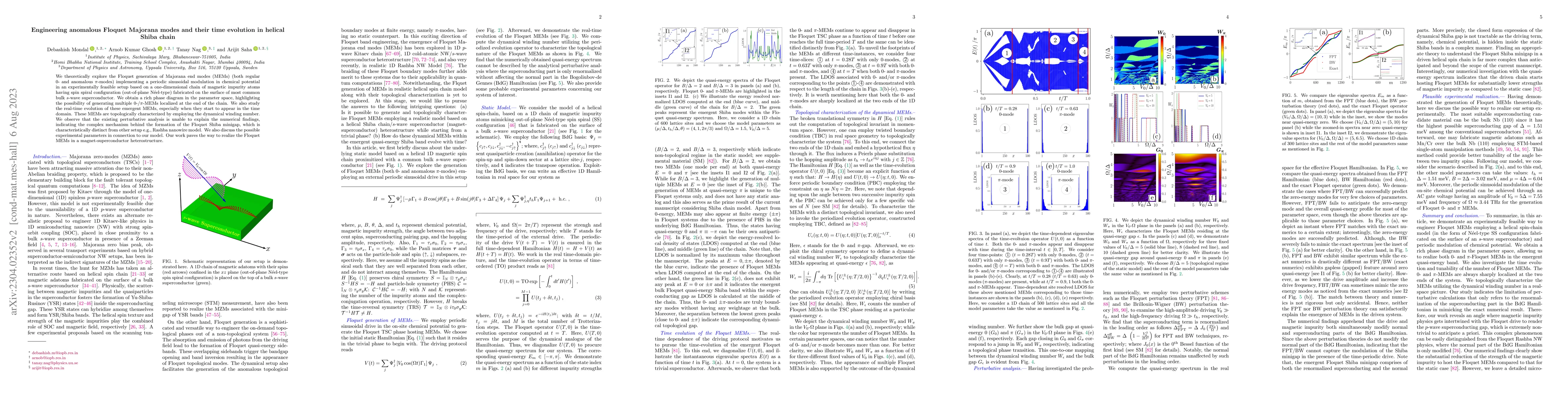 Thumbnail for Engineering anomalous Floquet Majorana modes and their time evolution in
  helical Shiba chain