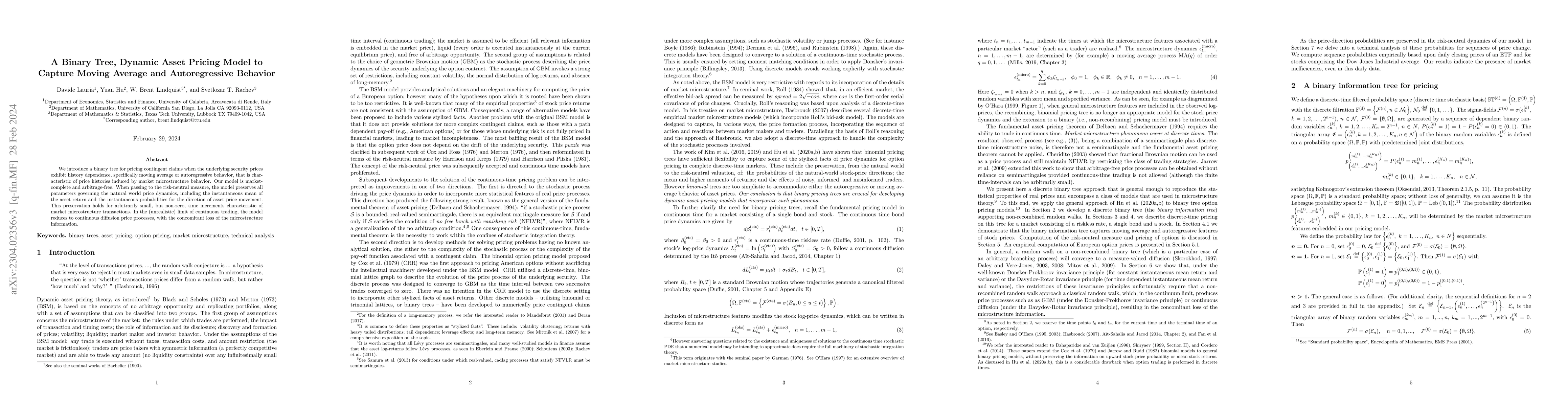 Thumbnail for Unifying Market Microstructure and Dynamic Asset Pricing