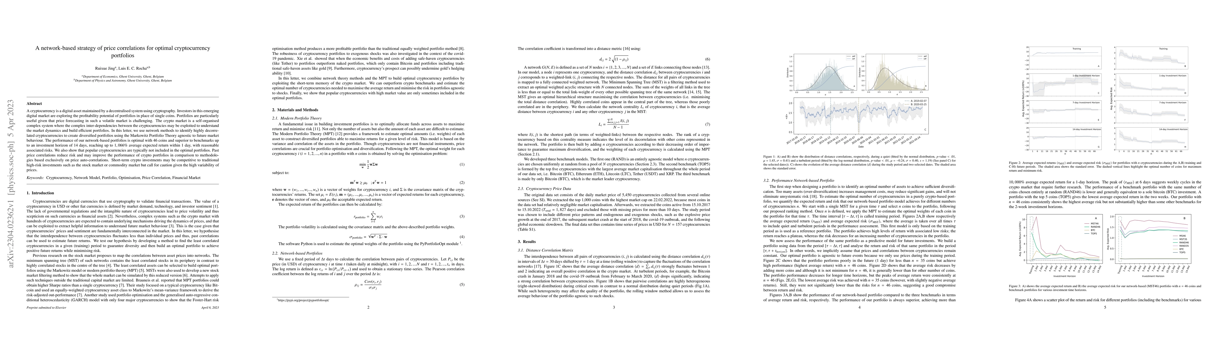 Thumbnail for A network-based strategy of price correlations for optimal
  cryptocurrency portfolios