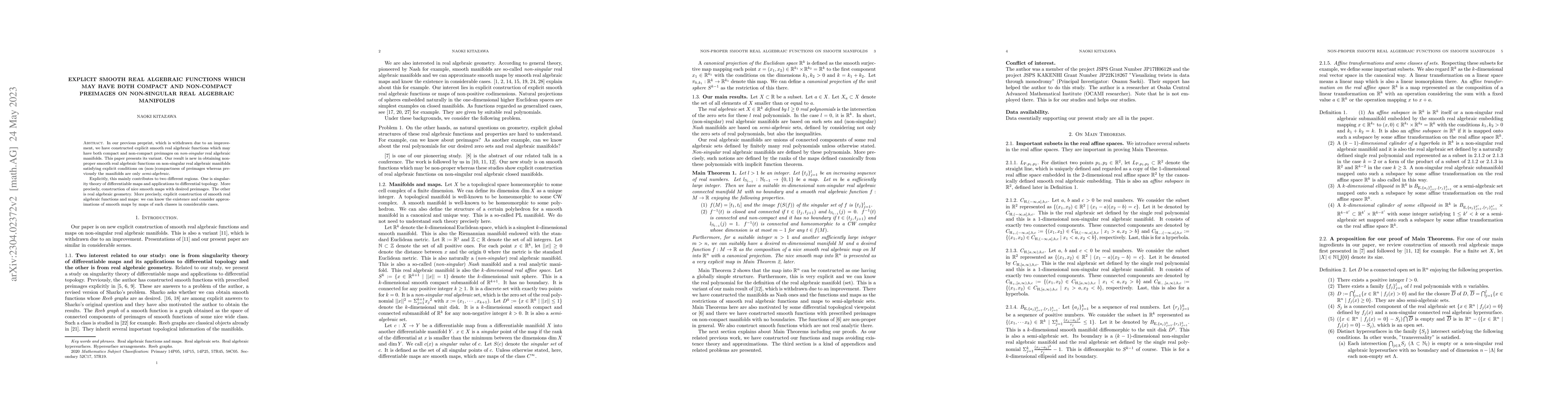 Thumbnail for Explicit smooth real algebraic functions which may have both compact and
  non-compact preimages on smooth real algebraic manifolds