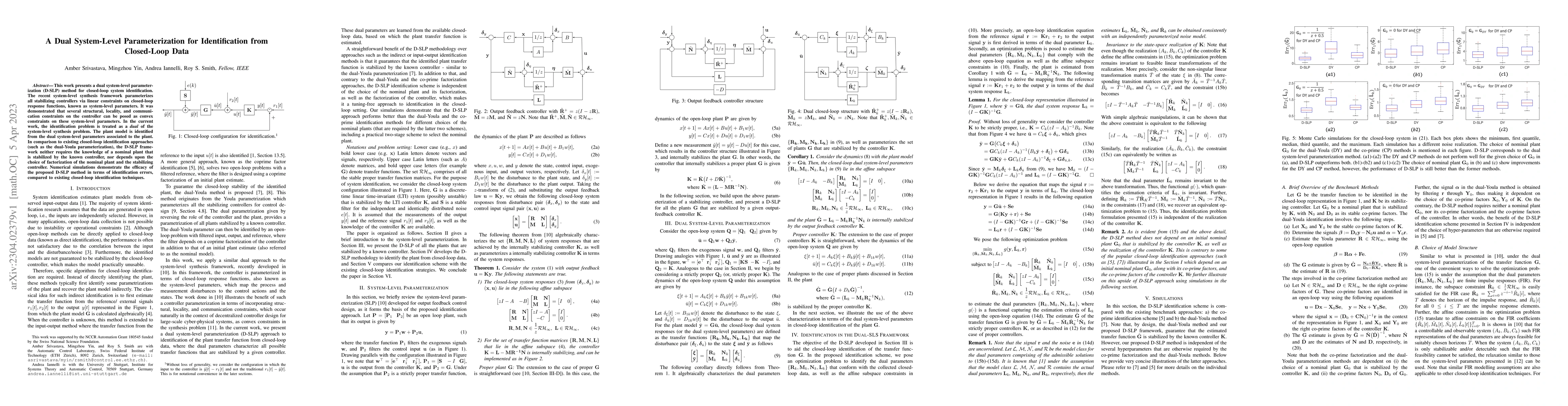 Thumbnail for A Dual System-Level Parameterization for Identification from Closed-Loop
  Data