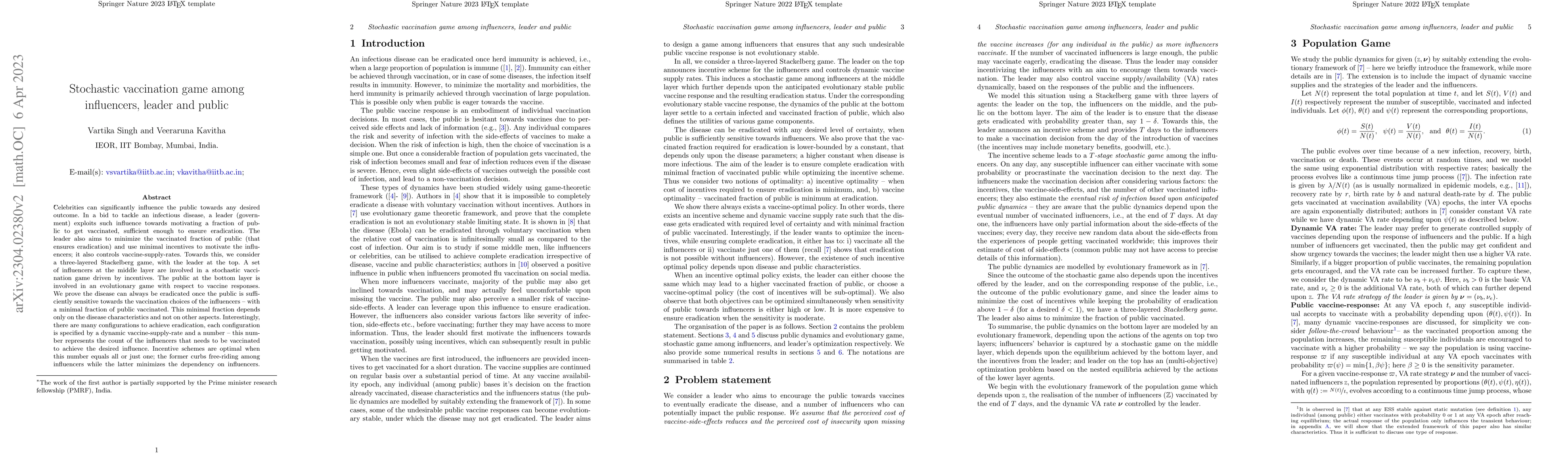 Thumbnail for Stochastic vaccination game among influencers, leader and public