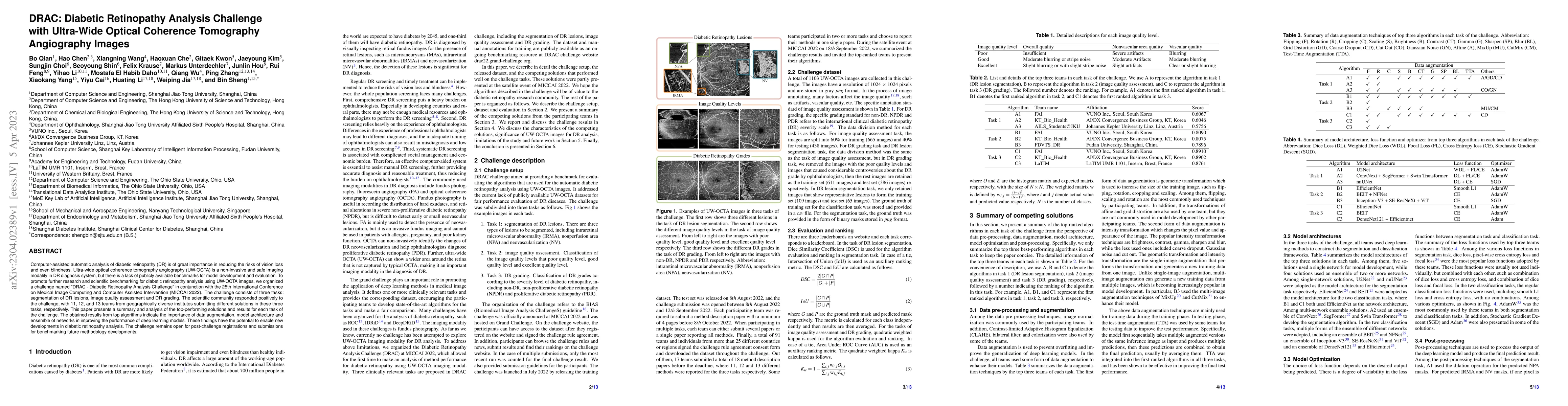 Thumbnail for DRAC: Diabetic Retinopathy Analysis Challenge with Ultra-Wide Optical
  Coherence Tomography Angiography Images