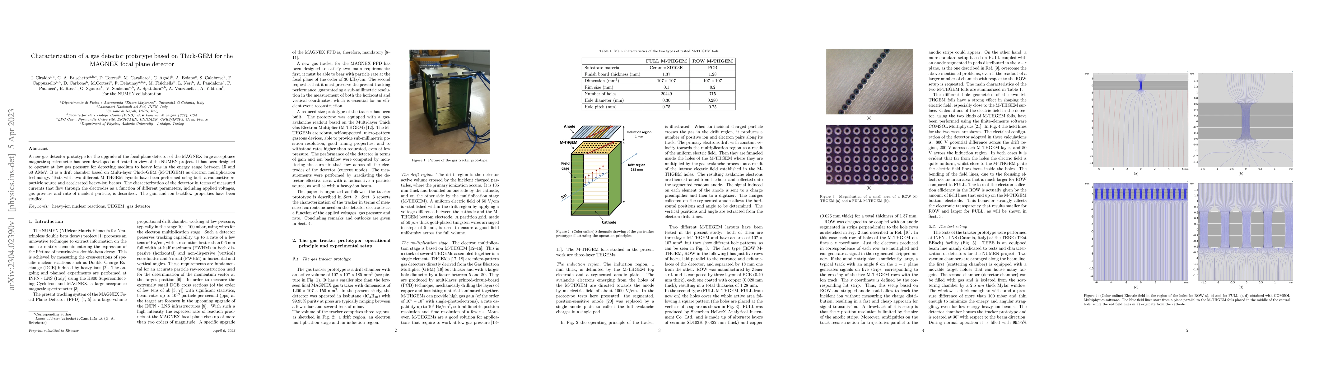 Thumbnail for Characterization of a gas detector prototype based on Thick-GEM for the
  MAGNEX focal plane detector
