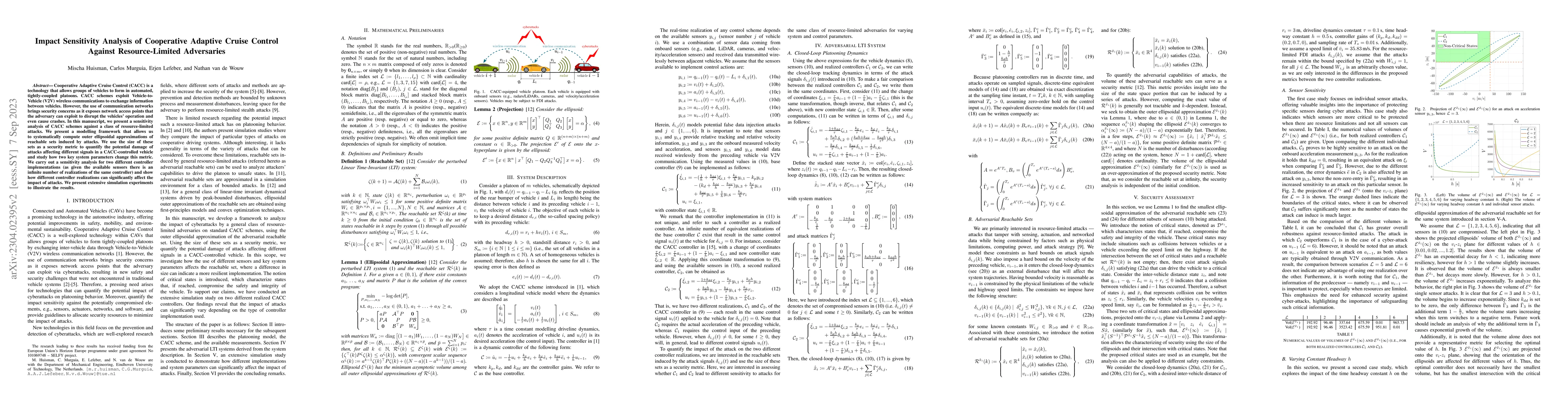Thumbnail for Impact Sensitivity Analysis of Cooperative Adaptive Cruise Control
  Against Resource-Limited Adversaries