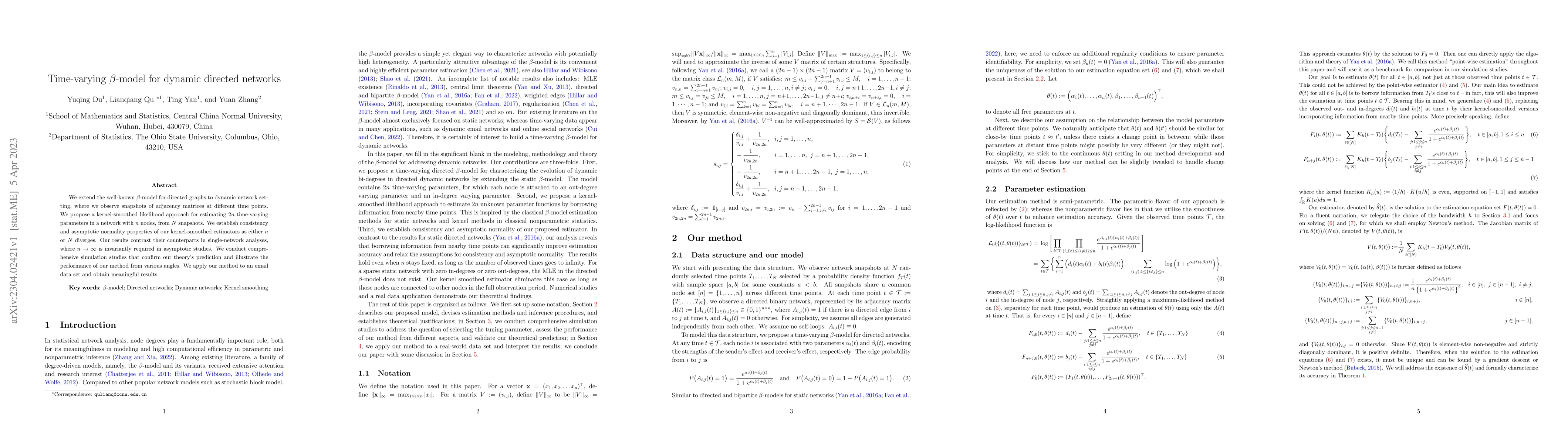 Thumbnail for Time-varying $\beta$-model for dynamic directed networks