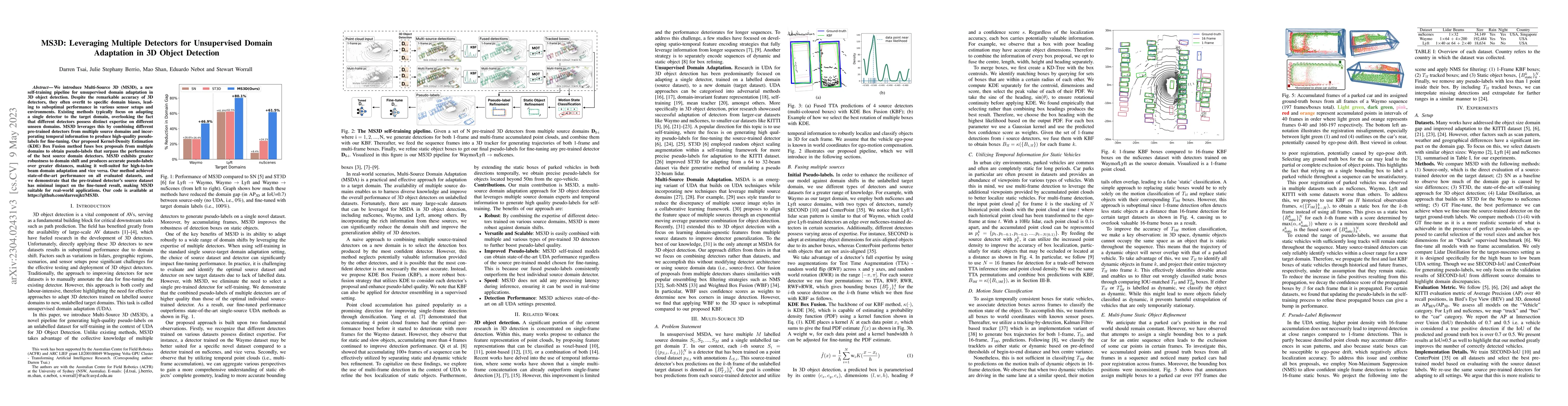 Thumbnail for MS3D: Leveraging Multiple Detectors for Unsupervised Domain Adaptation
  in 3D Object Detection